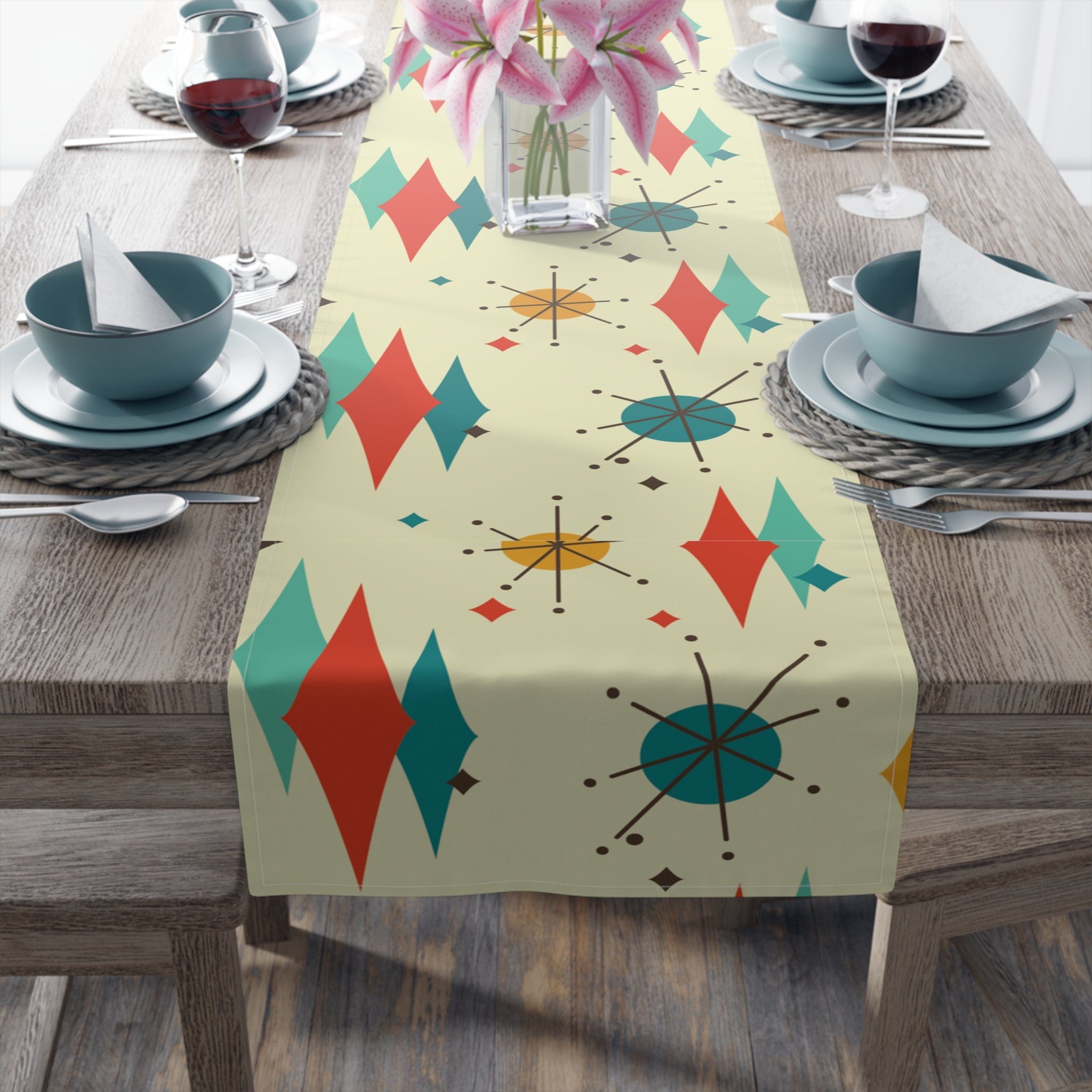 Kate McEnroe New York Franciscan Starburst Retro Mid Century Modern Table RunnerTable Runners13770019097504071027