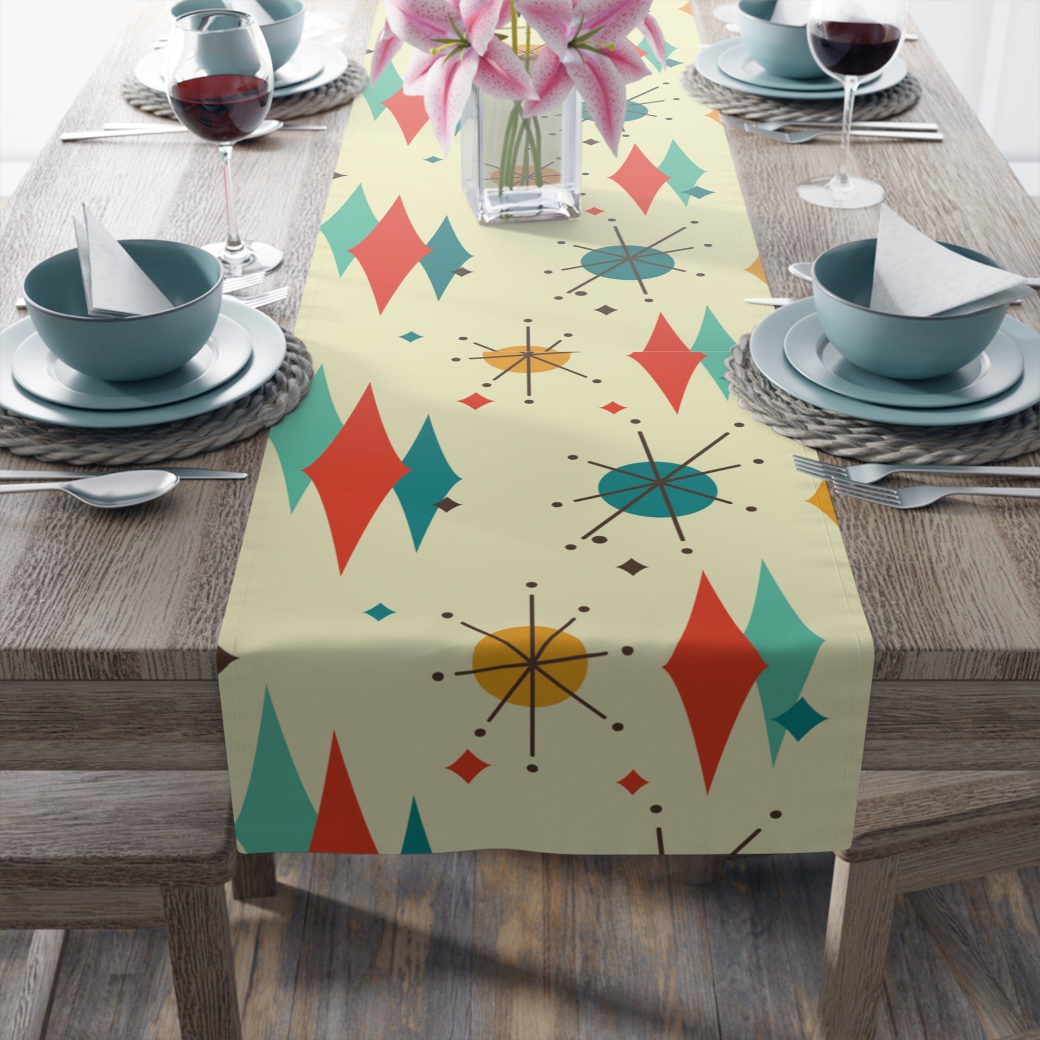 Kate McEnroe New York Franciscan Starburst Retro Mid Century Modern Table RunnerTable Runners24940045959483380355