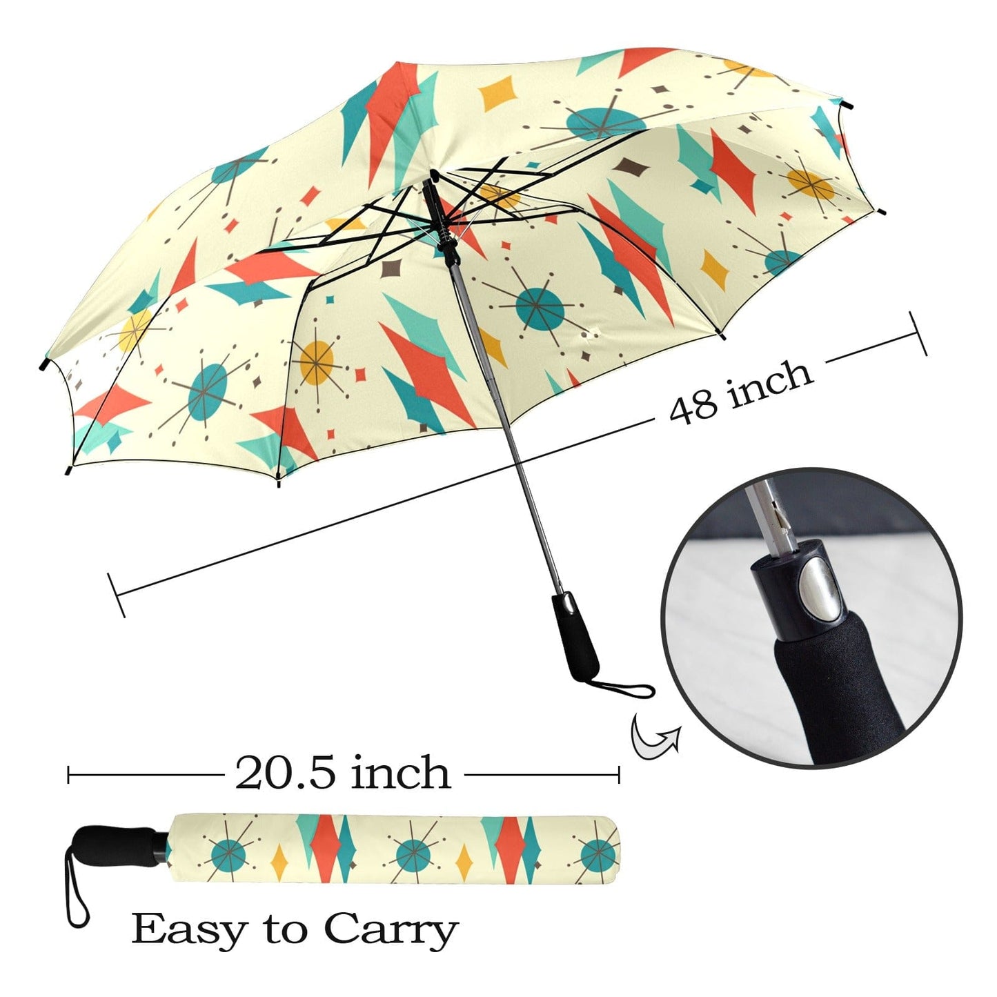 interestprint Franciscan Starburst Semi-Automatic Foldable Umbrella Umbrellas One Size D2842152
