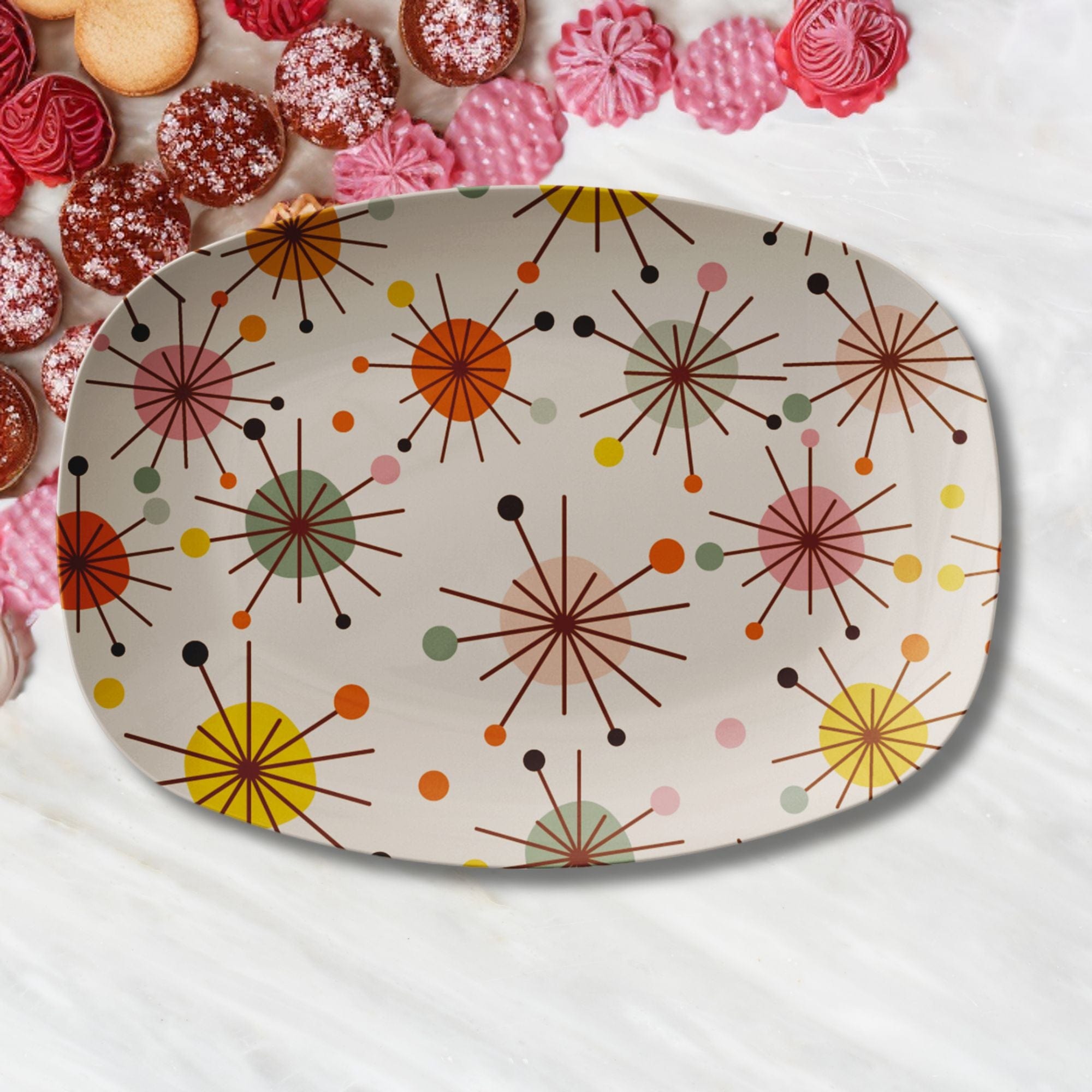 Kate McEnroe New York Franciscan Starburst Serving Platter, Mid Century Modern, Vintage Style, Retro KitchenwareServing PlattersP23 - PCH - FSB - 65