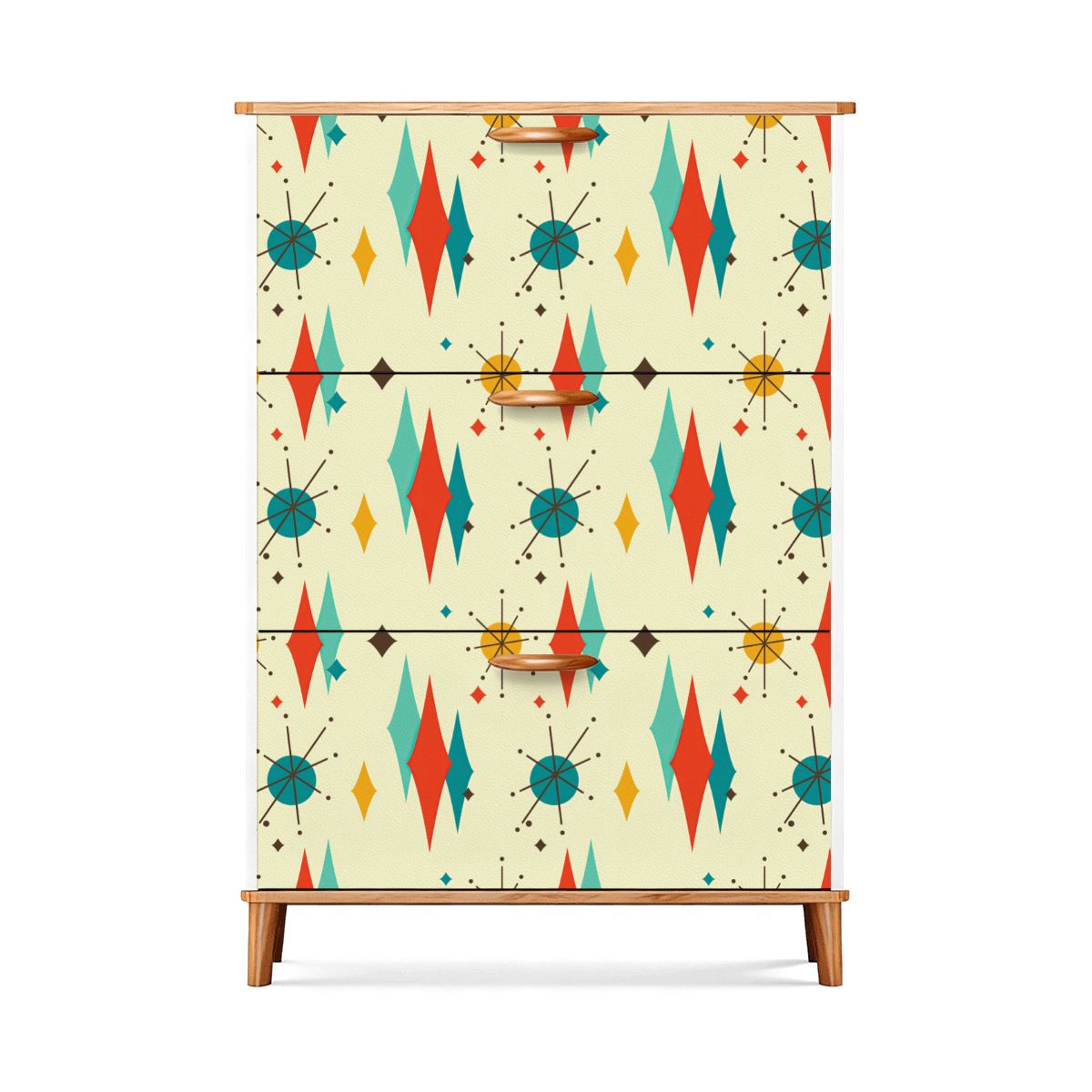 Kate McEnroe New York Franciscan Starburst Shoe Cabinet, Mid Century Modern 3-Tier Storage, Retro Diamond Starburst Entryway OrganizerShoe StorageNZhoyCYpOb