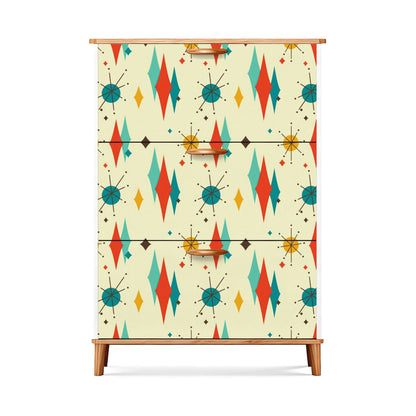 Kate McEnroe New York Franciscan Starburst Shoe Cabinet, Mid Century Modern 3-Tier Storage, Retro Diamond Starburst Entryway OrganizerShoe StorageNZhoyCYpOb