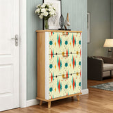 Kate McEnroe New York Franciscan Starburst Shoe Cabinet, Mid Century Modern 3-Tier Storage, Retro Diamond Starburst Entryway OrganizerShoe StorageNZhoyCYpOb