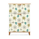 Kate McEnroe New York Franciscan Starburst Shoe Cabinet, Mid Century Modern 50s Retro 3 Drawer Storage RackShoe StorageSpHQVQf8VK