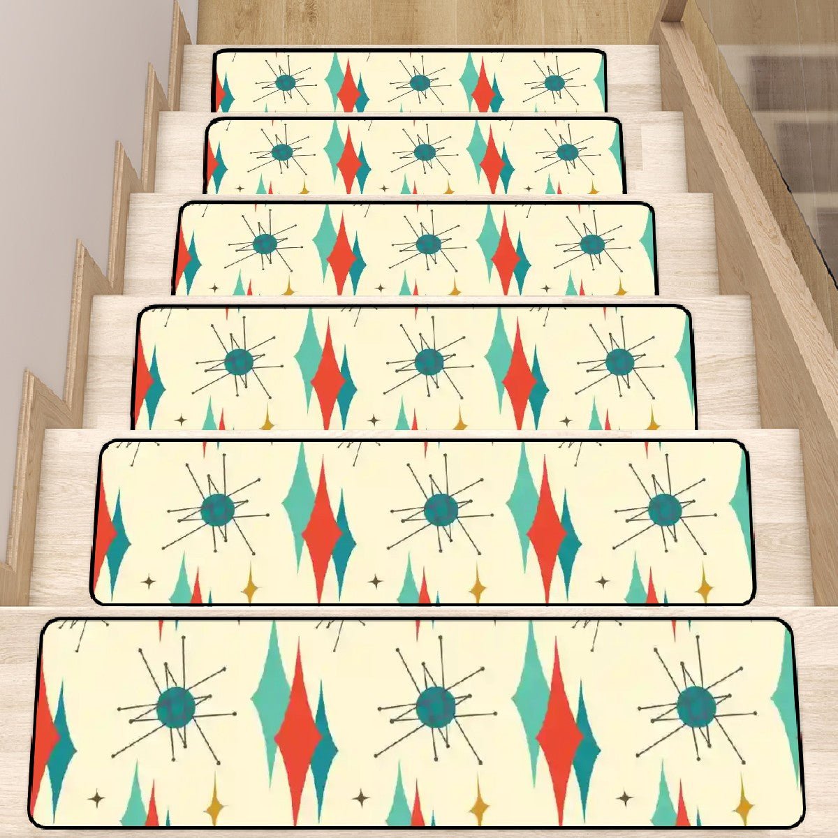 Kate McEnroe New York Franciscan Starburst Stair Treads Mid Century Modern Retro Step CoversStair TreadsmsEYfAhS7a