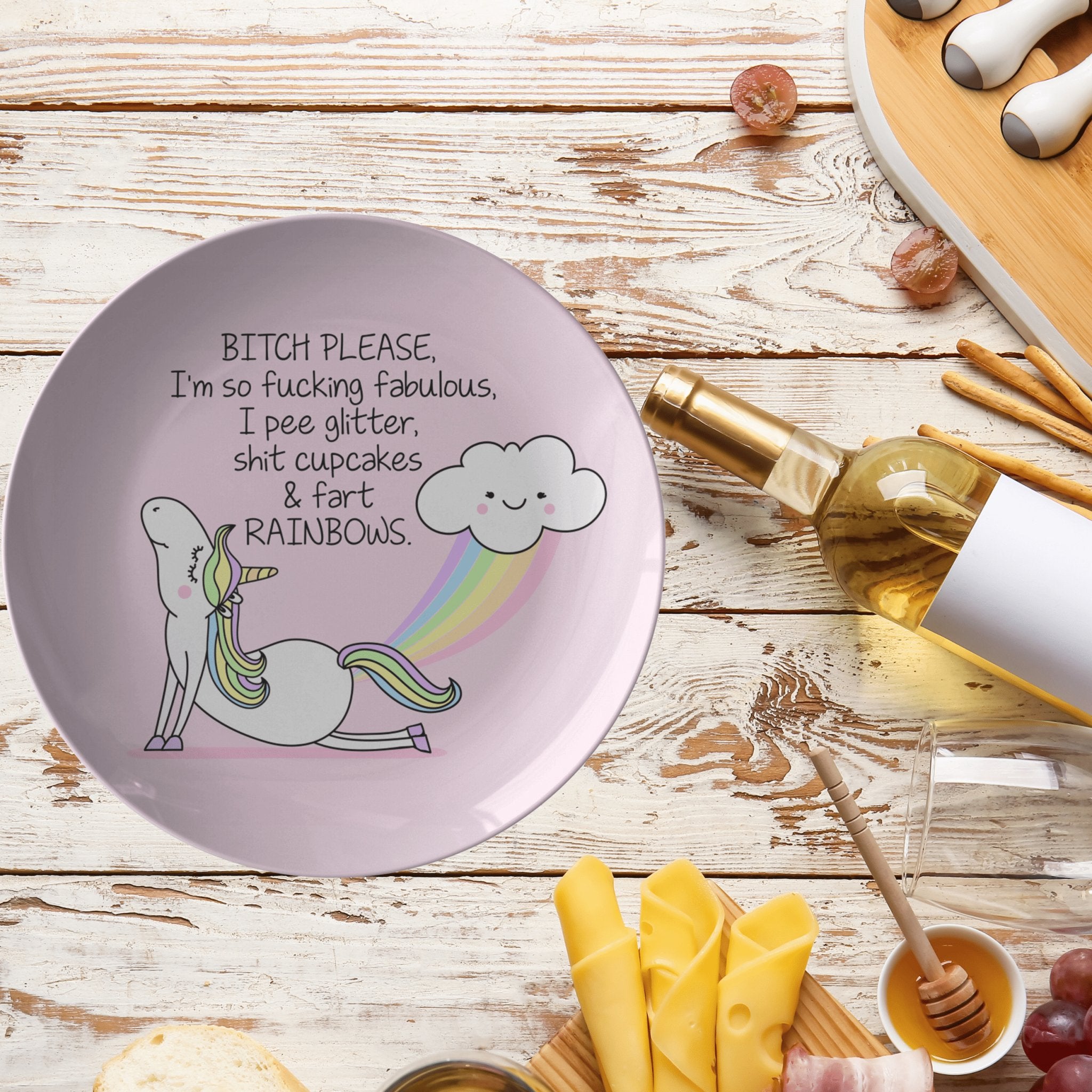 Kate McEnroe New York Funny Unicorn Dinner PlatePlates9820SINGLE