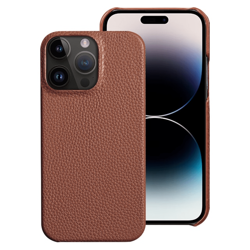 Kate McEnroe New York Genuine Cowhide Leather iPhone 14 Pro, Plus, Pro Max Cases Mobile Phone Cases for iPhone14 Pro Max / Auburn IP14PM-GCHLPC-AU