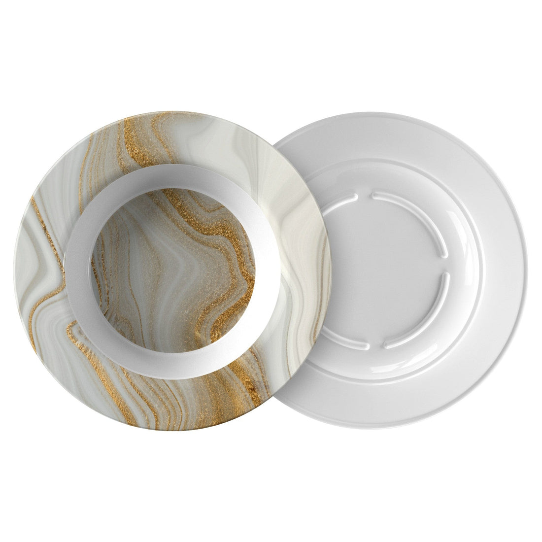 teelaunch Golden Swirl Marble Bowl, Luxe Mid Century Modern Tableware Kitchenware default 9609