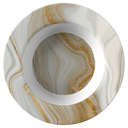 Kate McEnroe New York Golden Swirl Marble Bowl, Luxe Mid Century Modern Tableware Bowls default 9609
