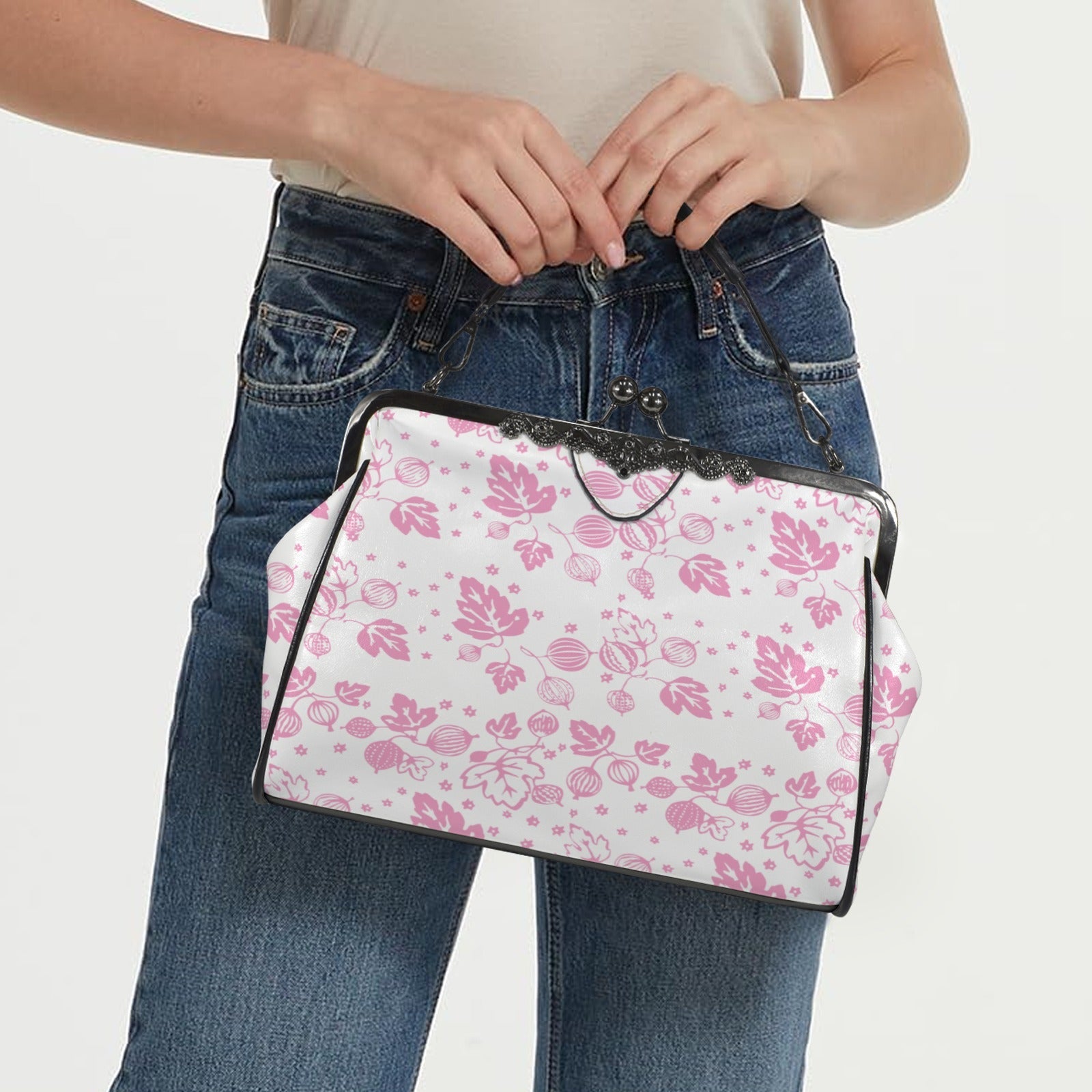 Kate McEnroe New York Gooseberry Pyrex Kisslock Handbag Mid Century Retro PurseCrossbody BagsD3275438