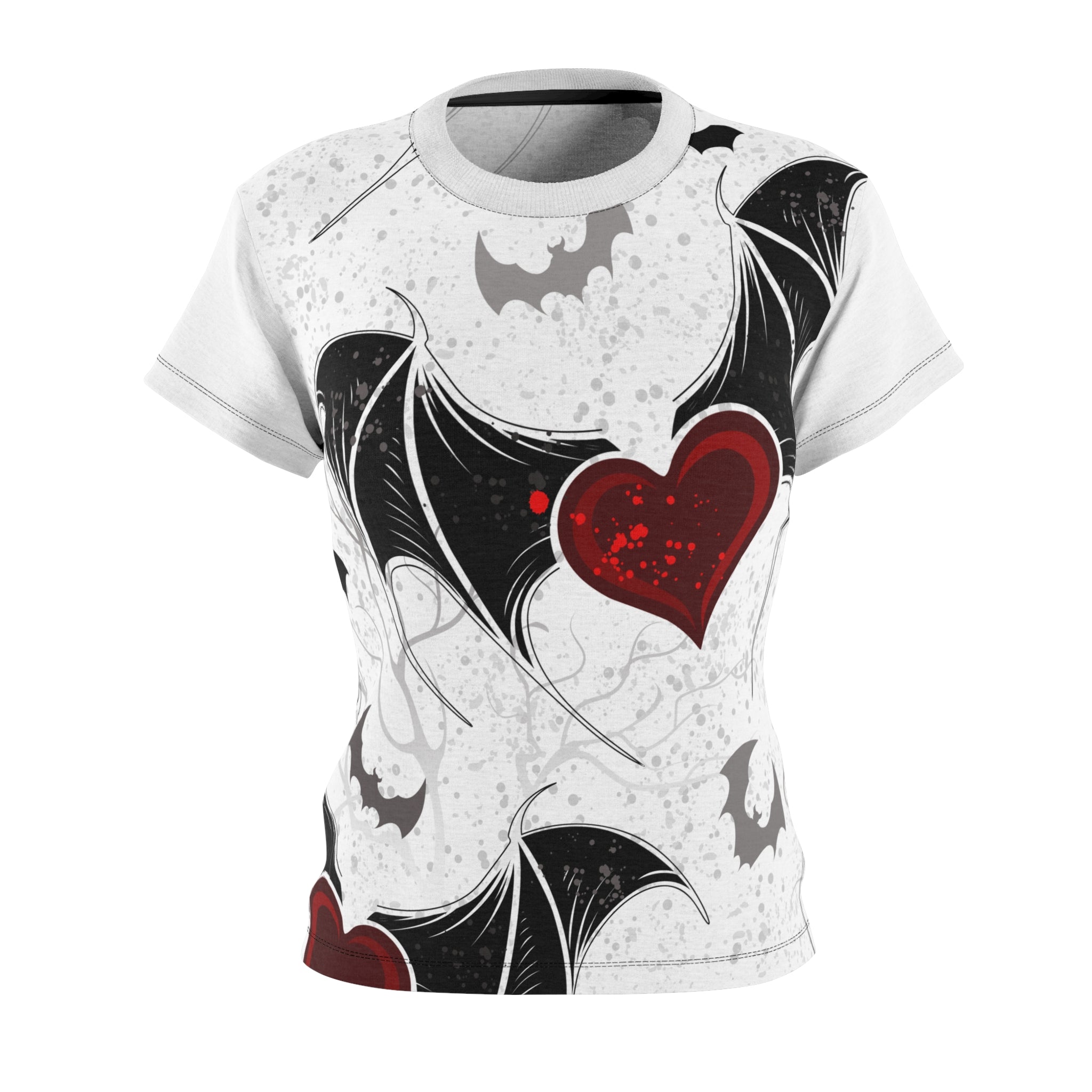 Kate McEnroe New York Gothic Bat Wing Heart T-Shirt, Dark Romantic Alt Fashion Tee, Punk Rock Vampire Aesthetic ShirtT-Shirts3549431218