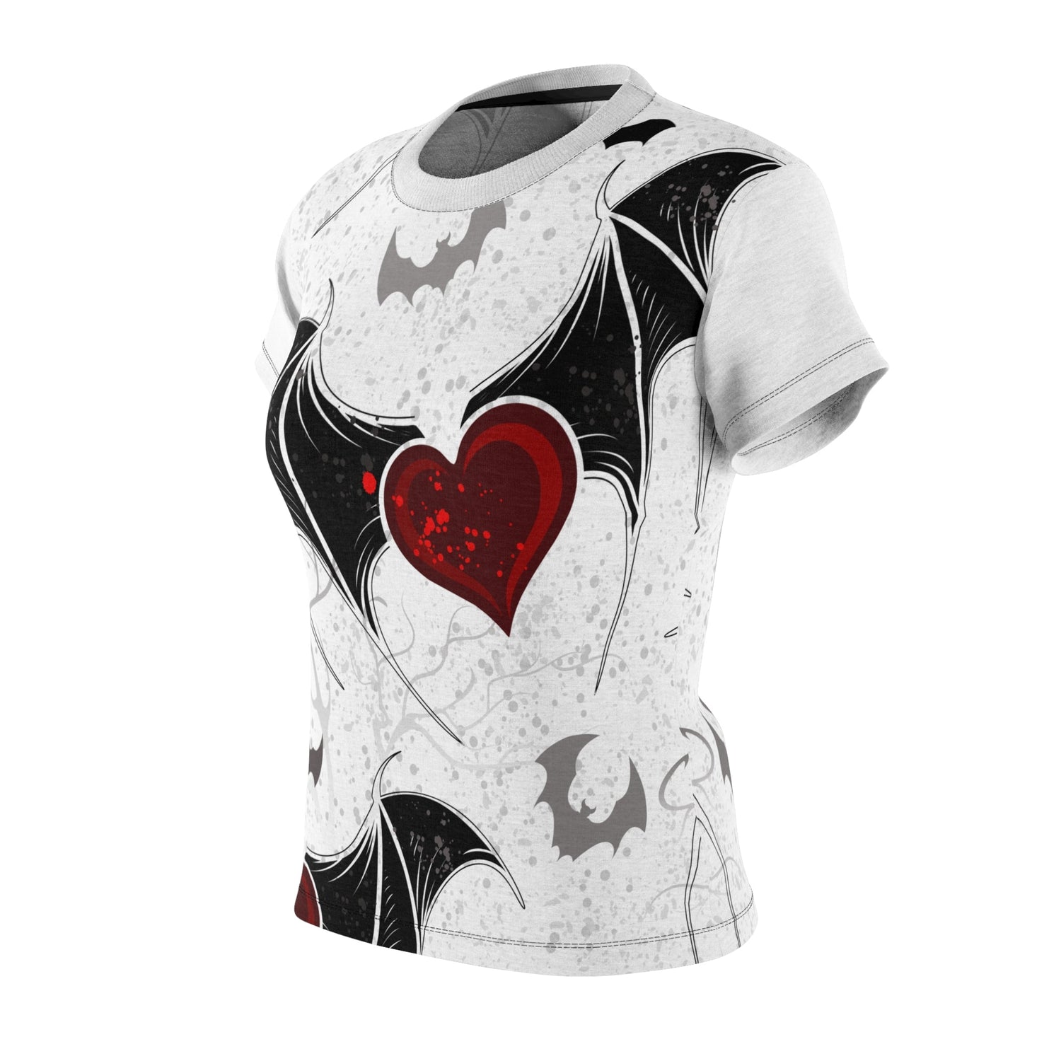 Kate McEnroe New York Gothic Bat Wing Heart T-Shirt, Dark Romantic Alt Fashion Tee, Punk Rock Vampire Aesthetic ShirtT-Shirts3549431218