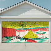 Kate McEnroe New York Grand Christmas Ballroom Dance Garage Door Banner, Mid Century Modern Holiday Party Outdoor DecorGarage Door BanneroW2f3v6Zxc