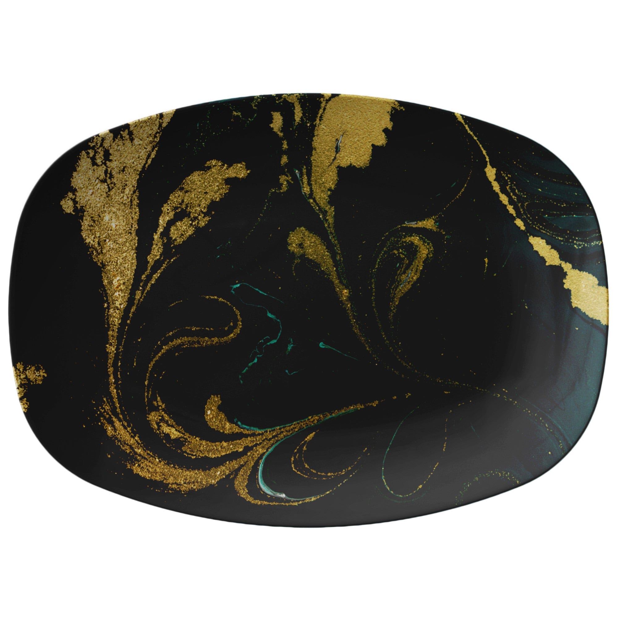 Kate McEnroe New York Green and Gold Marble PlatterServing PlattersP21 - GGL - MAR - 51