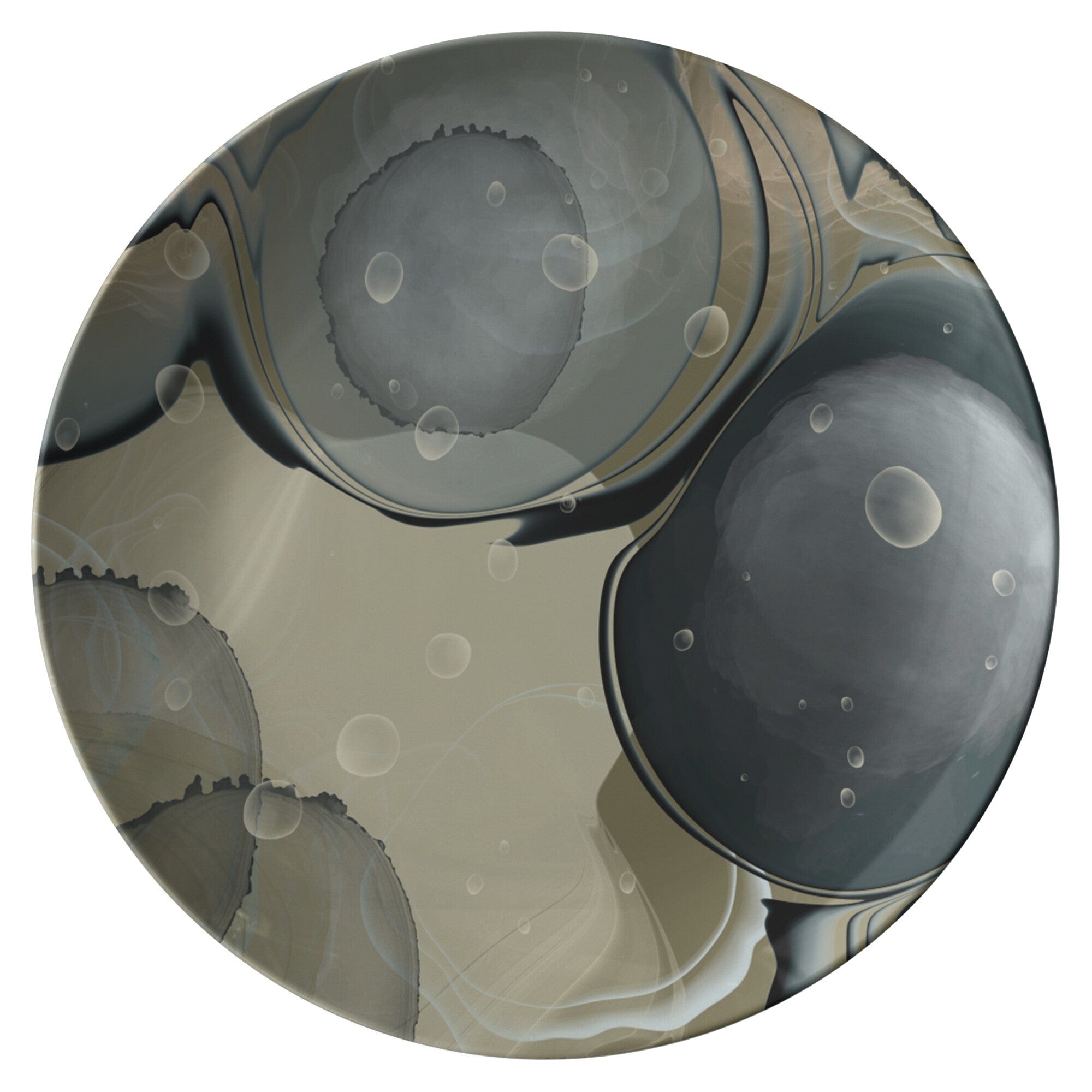 Kate McEnroe New York Green &amp; Gray Marble Swirl Dinner Plate!PlatesP20 - MAR - PUR - 73S