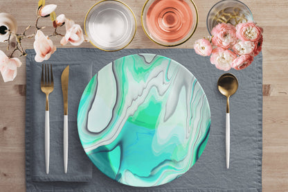 Kate McEnroe New York Green Marble Dinner PlatesPlatesP20 - GRE - MAR - 91S