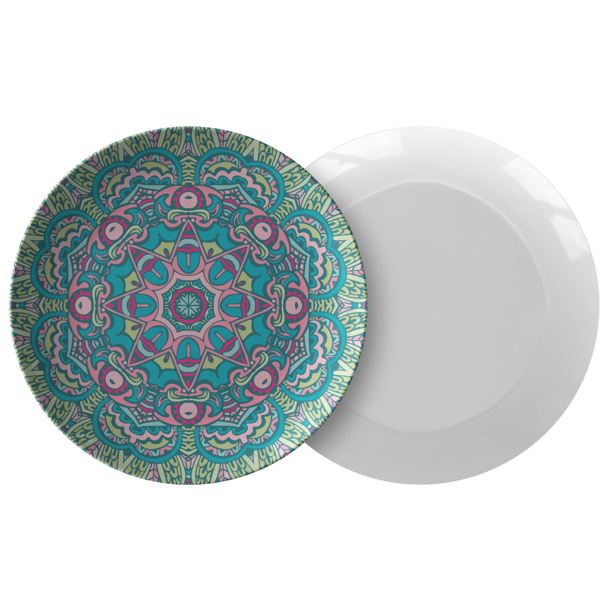 Kate McEnroe New York Green &amp; Pink Mandala Dinnerware Plate SetPlates9820SINGLE