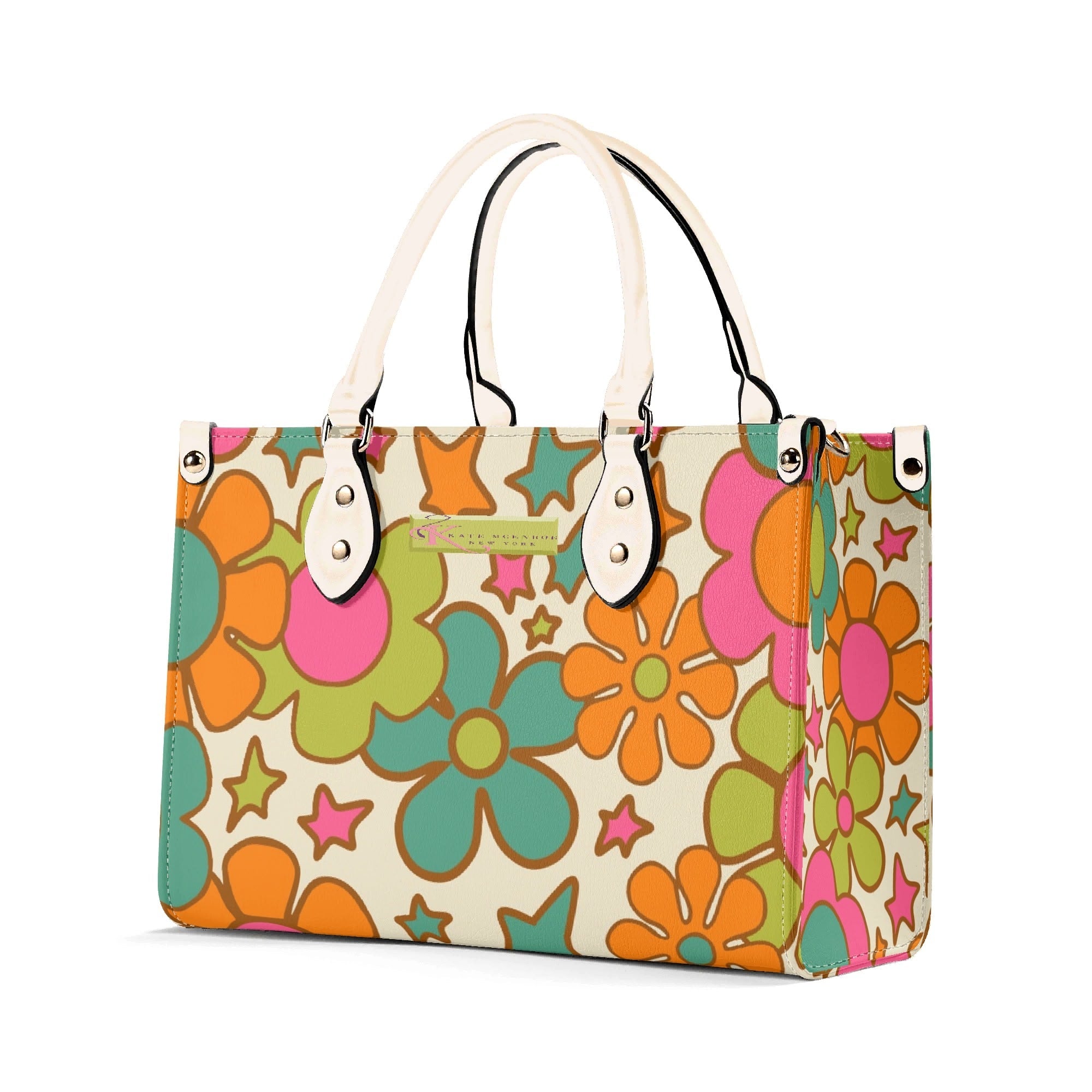 Kate McEnroe New York Groovy 60s Flower Power Handbag, Retro MCM SatchelHandbagsNGZGL7GW-1