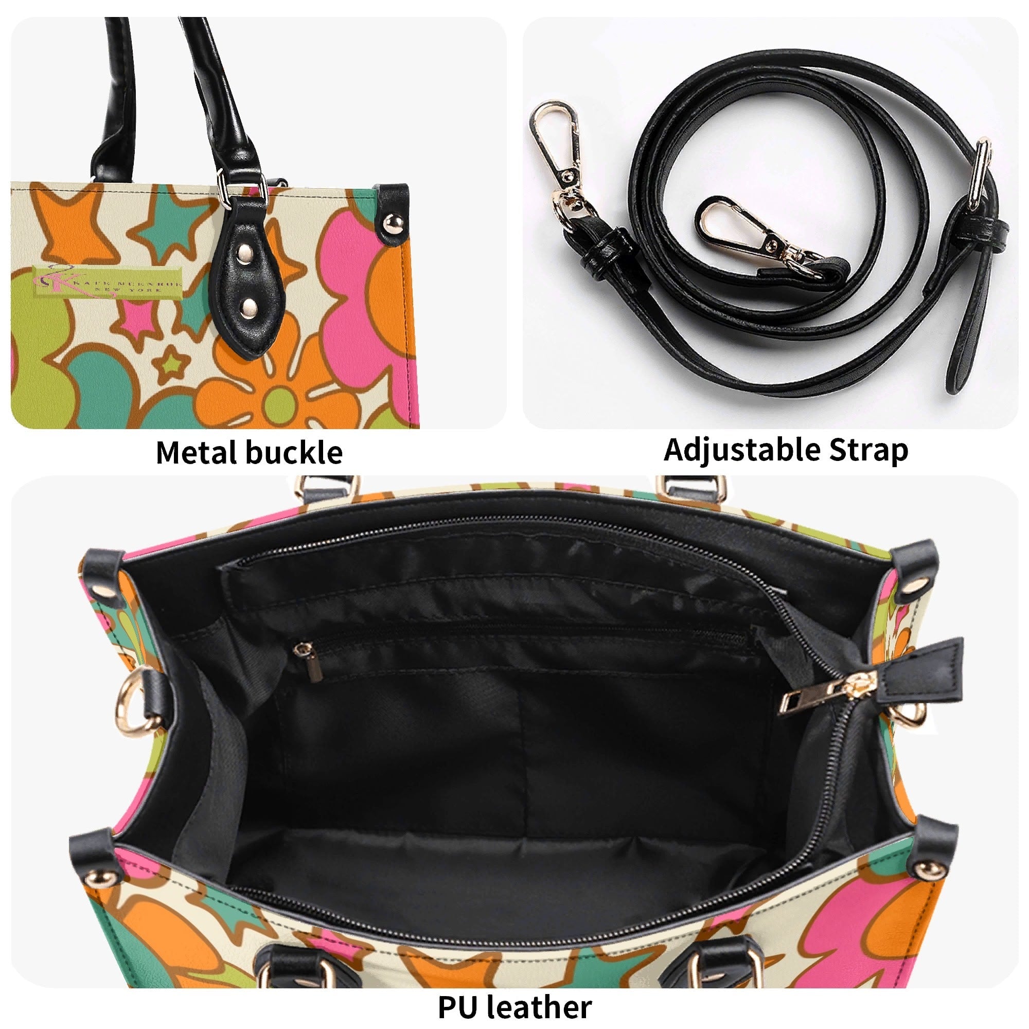 Kate McEnroe New York Groovy 60s Flower Power Handbag, Retro MCM SatchelHandbagsNGZGL7GW-1
