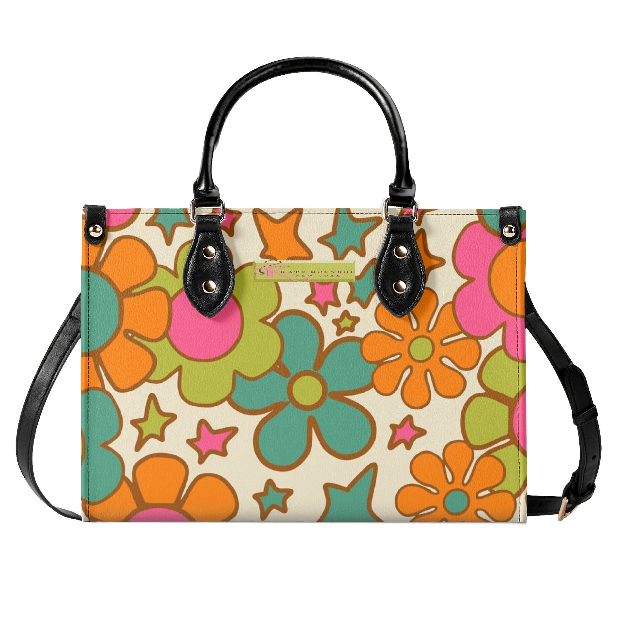 Kate McEnroe New York Groovy 60s Flower Power Handbag, Retro MCM SatchelHandbagsNGZGL7GW-1