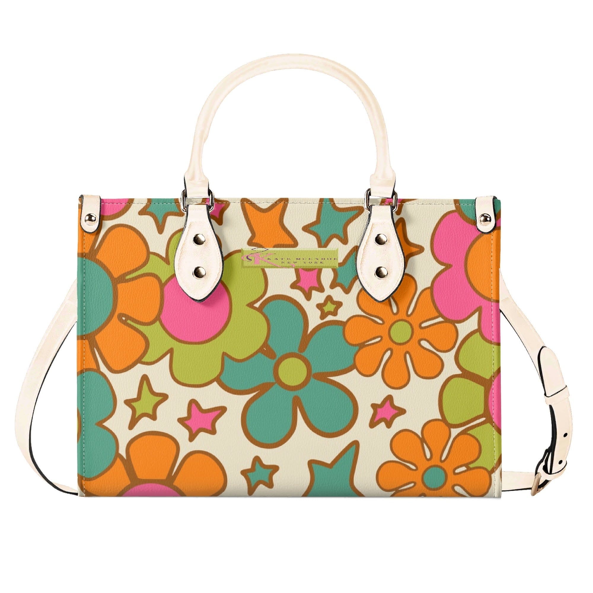 Kate McEnroe New York Groovy 60s Flower Power Handbag, Retro MCM SatchelHandbagsNGZGL7GW-1