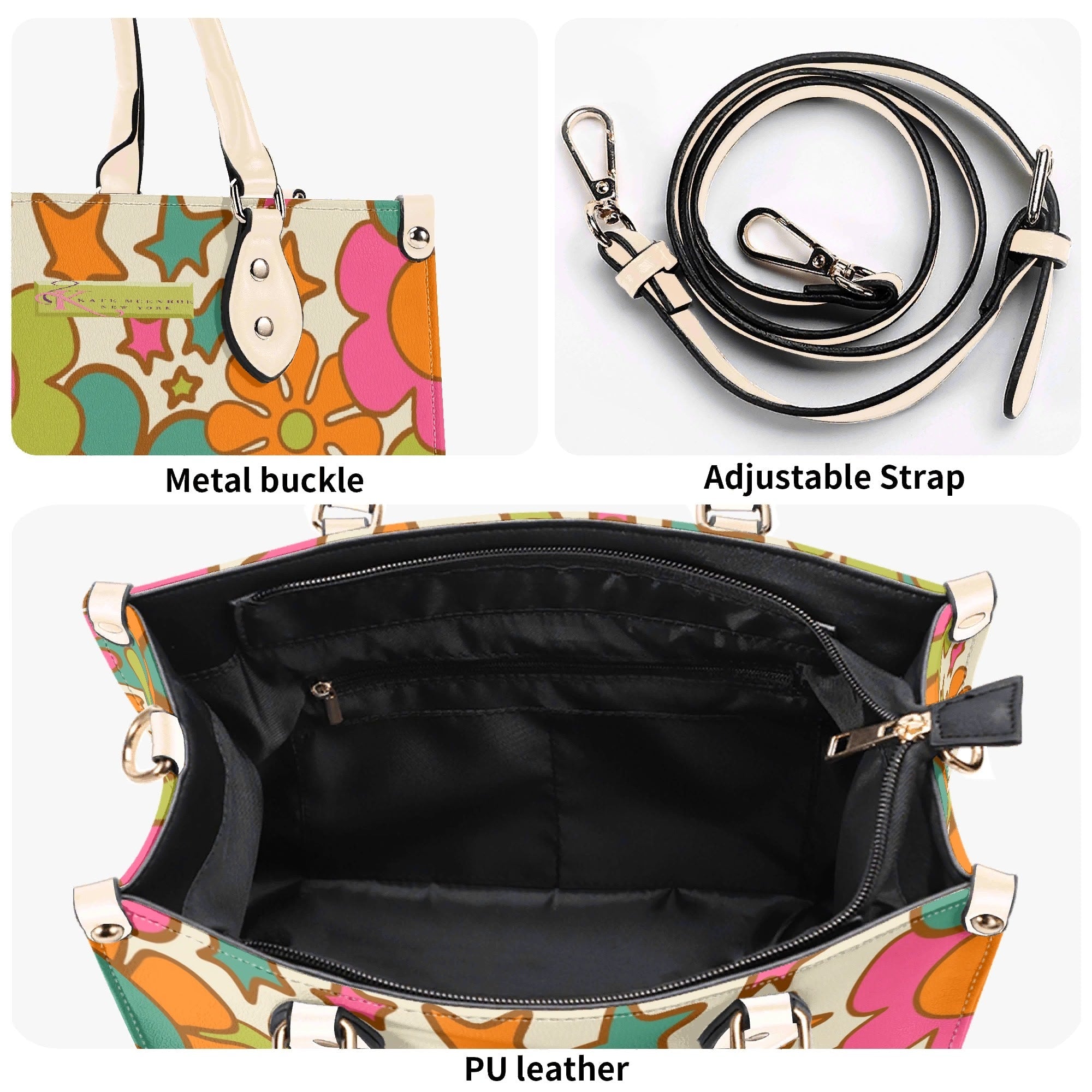 Kate McEnroe New York Groovy 60s Flower Power Handbag, Retro MCM SatchelHandbagsNGZGL7GW-1