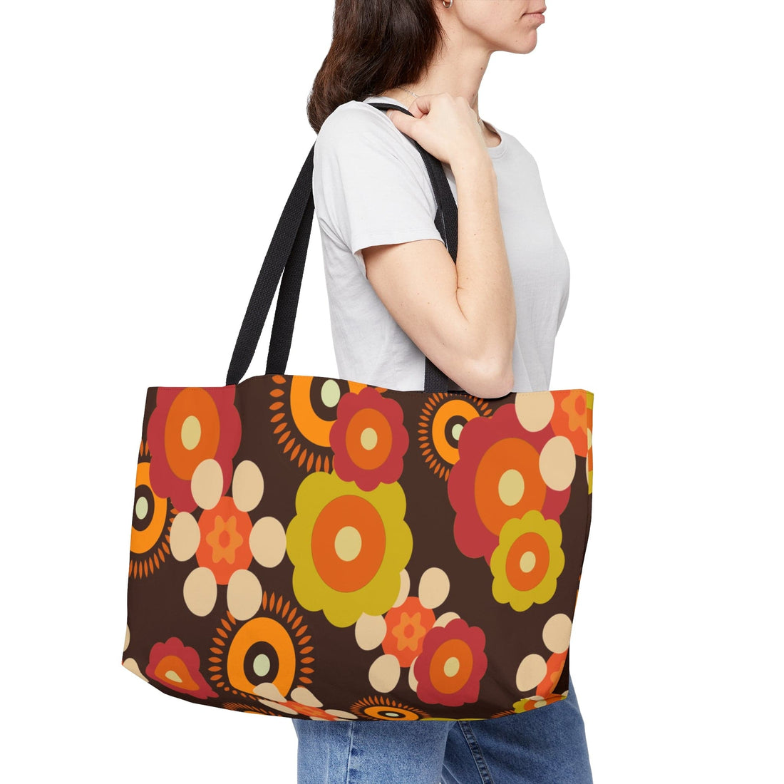Kate McEnroe New York Groovy 60s Hippie Boho Weekender Tote Bag Totes 24&quot; × 13&quot; 30005335308137617011