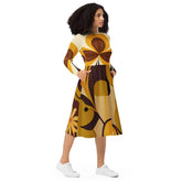 Kate McEnroe New York Groovy 60s MCM Retro Hippie Flower Power Midi Dress, Mid Century Modern Hipster Boho Party Dress - 132482823Dresses7554363_15103