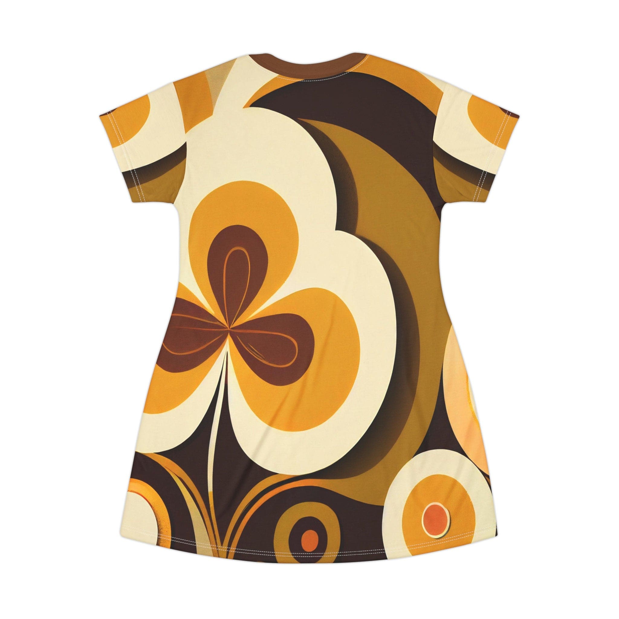 Kate McEnroe New York Groovy 60s MCM Retro Hippie Flower Power T - Shirt Dress, Mid Century Modern Hipster Boho Party Dress - 129982223Dresses79509440812453834017