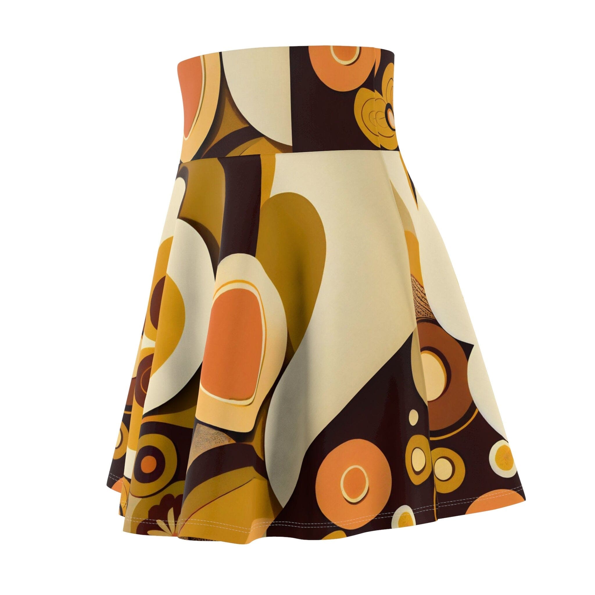 Kate McEnroe New York Groovy 60s MCM Retro Hippie MCM Flower Power Skater Skirt, Mid Century Modern Boho Disco Skirt - 129782223Skirts19695465542185714050