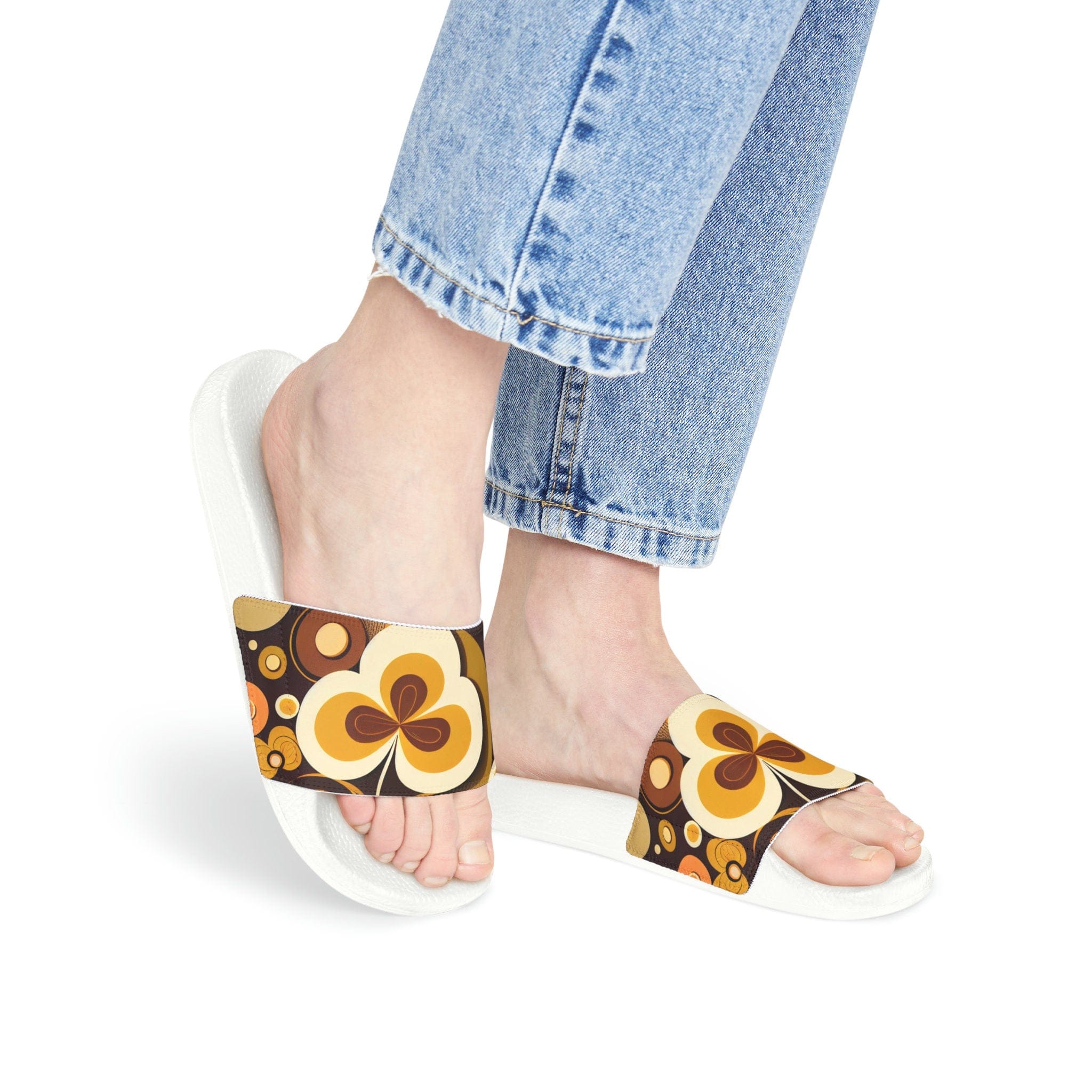 Kate McEnroe New York Groovy 60s MCM Retro Hippie Mid Mod Flower Power Slide Sandals, Perfect Holiday Stocking Stuffer - 125581523Sandals24856975079617231602