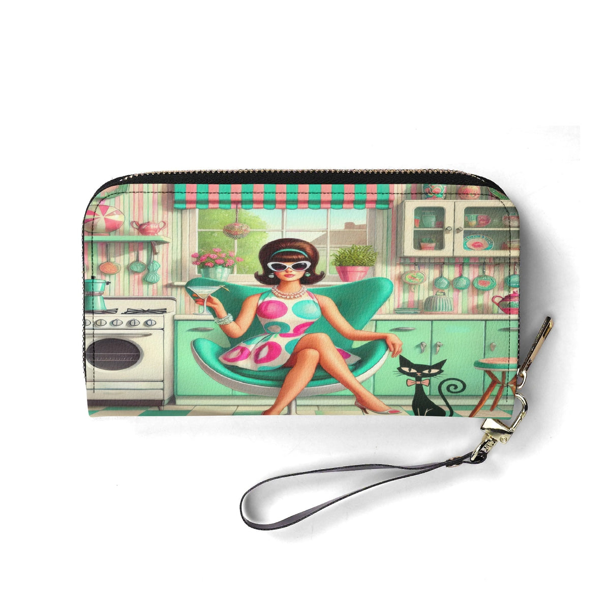 Kate McEnroe New York Groovy 60s Retro Mod Girl Kitschy Atomic Cat MCM WalletWalletsW0Z78O1W-2