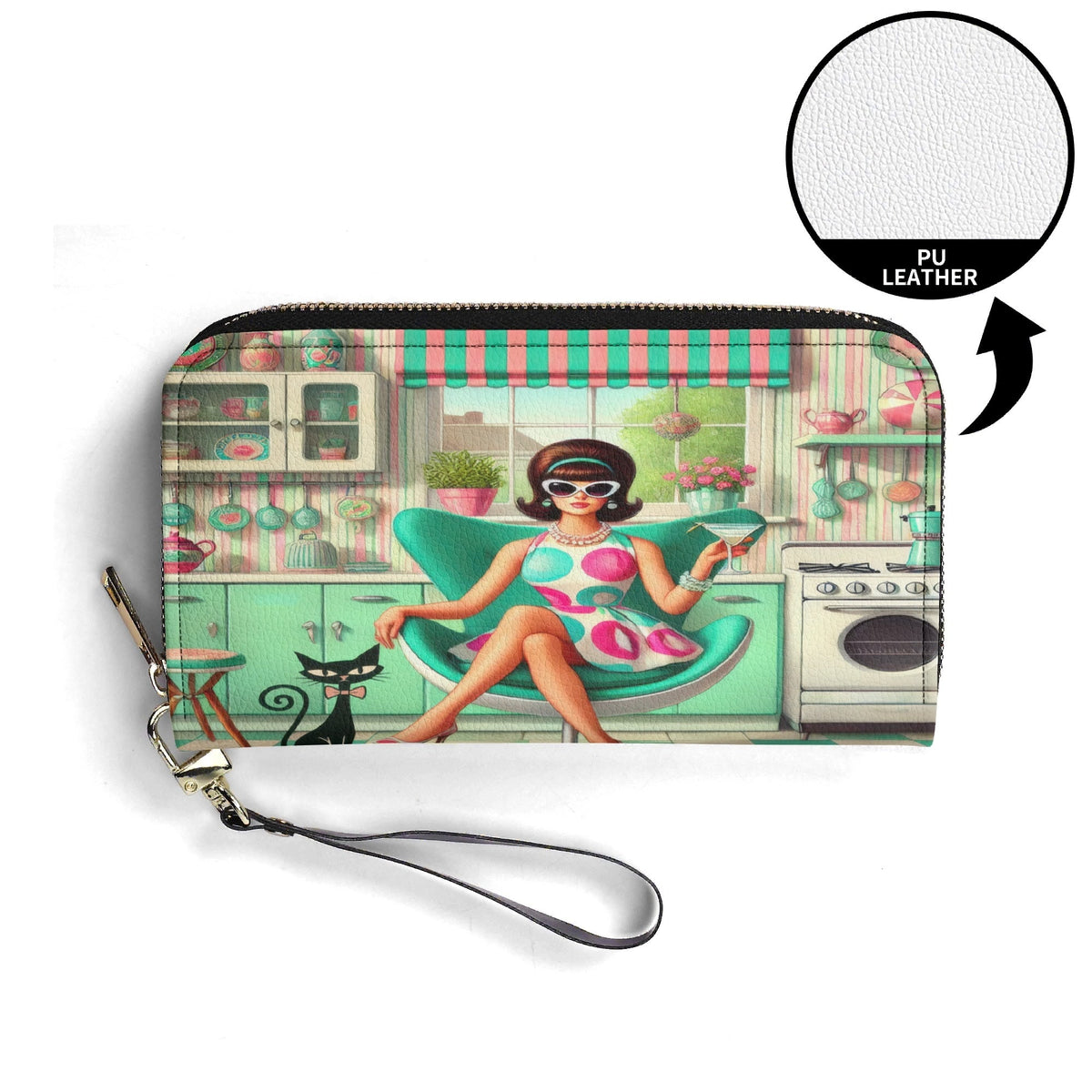 Kate McEnroe New York Groovy 60s Retro Mod Girl Kitschy Atomic Cat MCM WalletWalletsW0Z78O1W-2