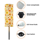 Kate McEnroe New York Groovy 70s Daisy Retro Floral Slim Floor Lamp, Mid Century Modern Lighting AccentSlim Floor LampsJpASjiCAEF