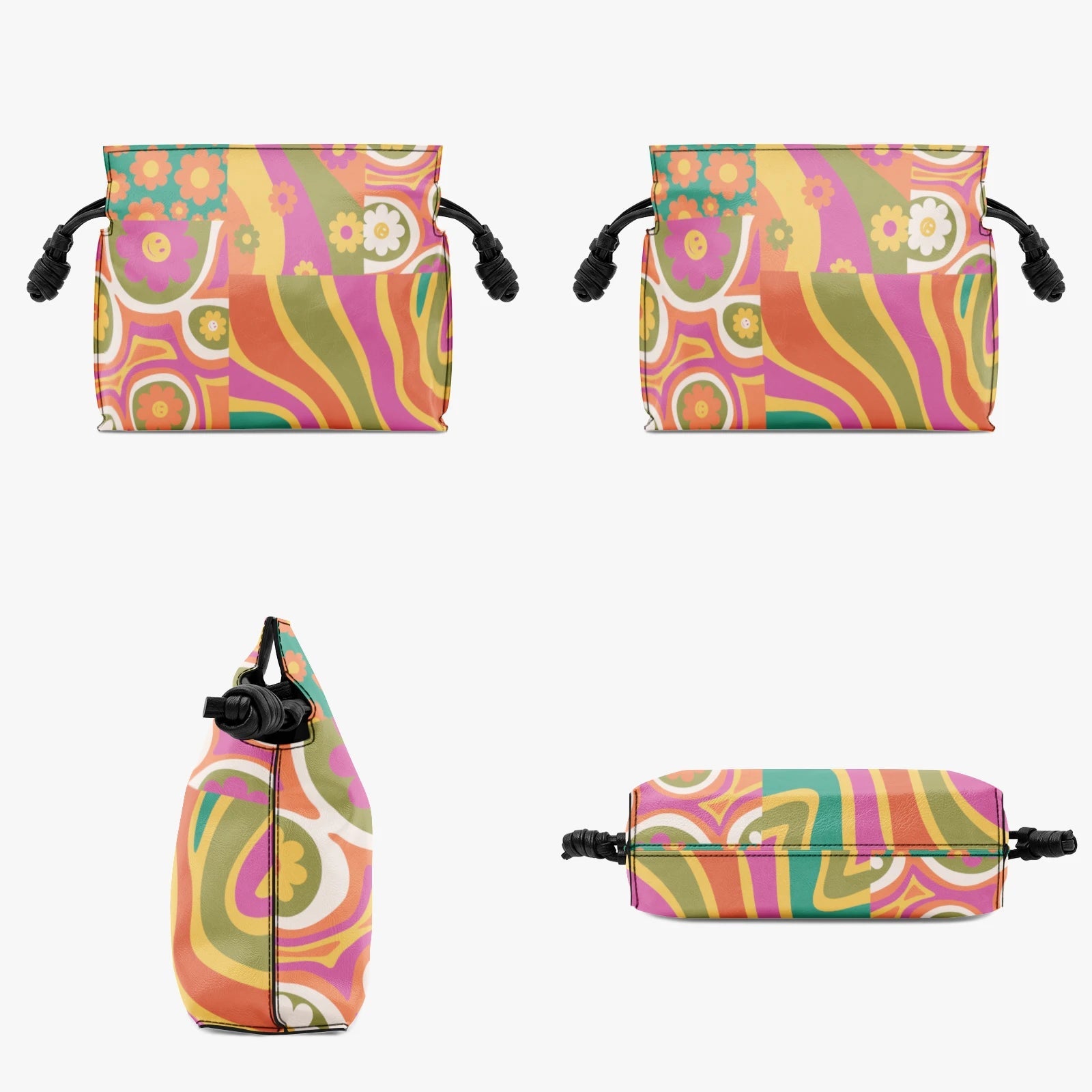 Kate McEnroe New York Groovy 70s Floral Mini Drawstring Crossbody Bag, Psychedelic HandbagHandbagsp2q2nlse_001