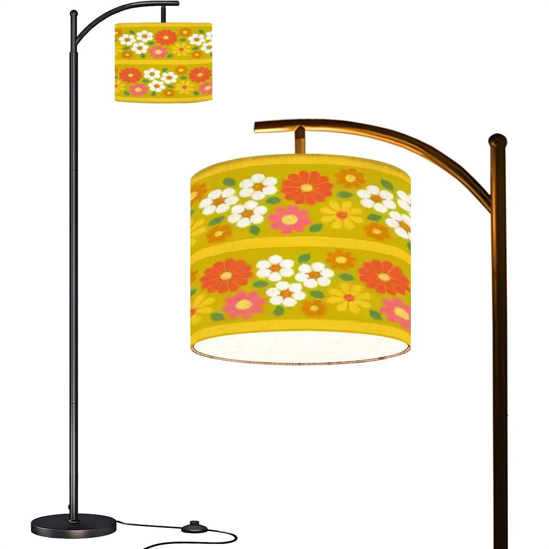Kate McEnroe New York Groovy 70s Flower Power Arc Floor Lamp, Mid Century Modern Retro Accent LightFloor Lamps3YKN7O4fKb
