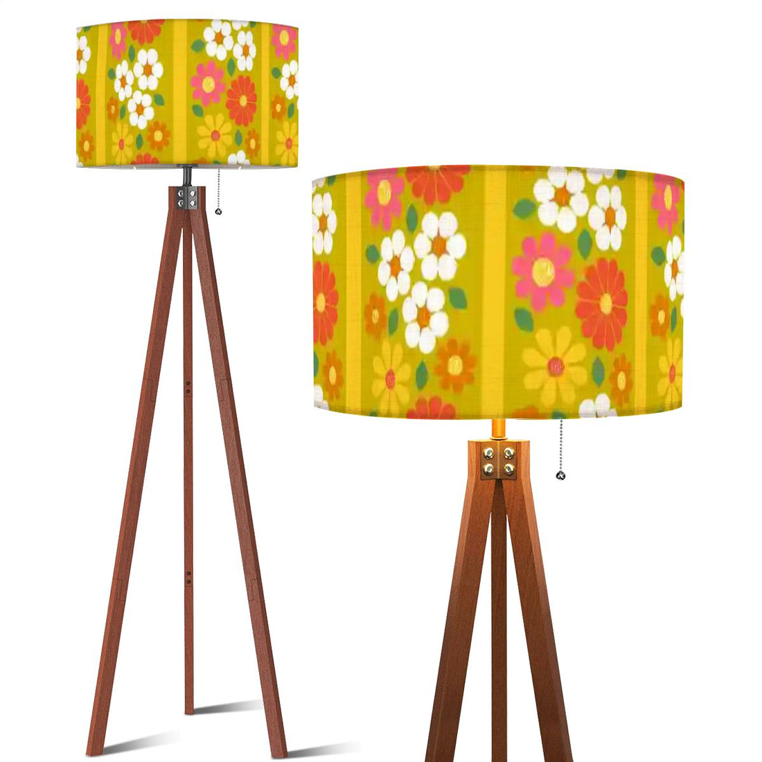 Kate McEnroe New York Groovy 70s Flower Power Tripod Floor Lamp, Mid Century Modern Retro Accent LightFloor LampsCKdhts9UtB