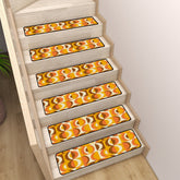 Kate McEnroe New York Groovy 70s Geometric Stair Treads, Retro Orange Brown Non Slip Step MatStair Treadsx65gZfQKiv