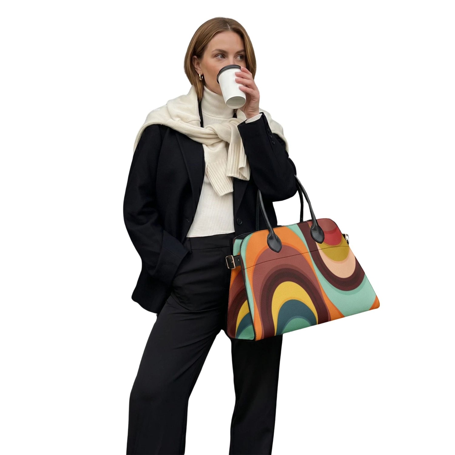 Kate McEnroe New York Groovy 70s Mid Century Modern Psychedelic Orbs Satchel HandbagHandbagsa45r38nc_001