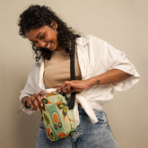 Kate McEnroe New York Groovy 70s Mod Floral Crossbody Bag, Retro Mid Century Modern Sling BagCrossbody Bags8641670_19256