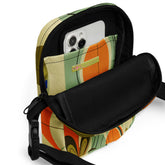 Kate McEnroe New York Groovy 70s Mod Floral Crossbody Bag, Retro Mid Century Modern Sling BagCrossbody Bags8641670_19256