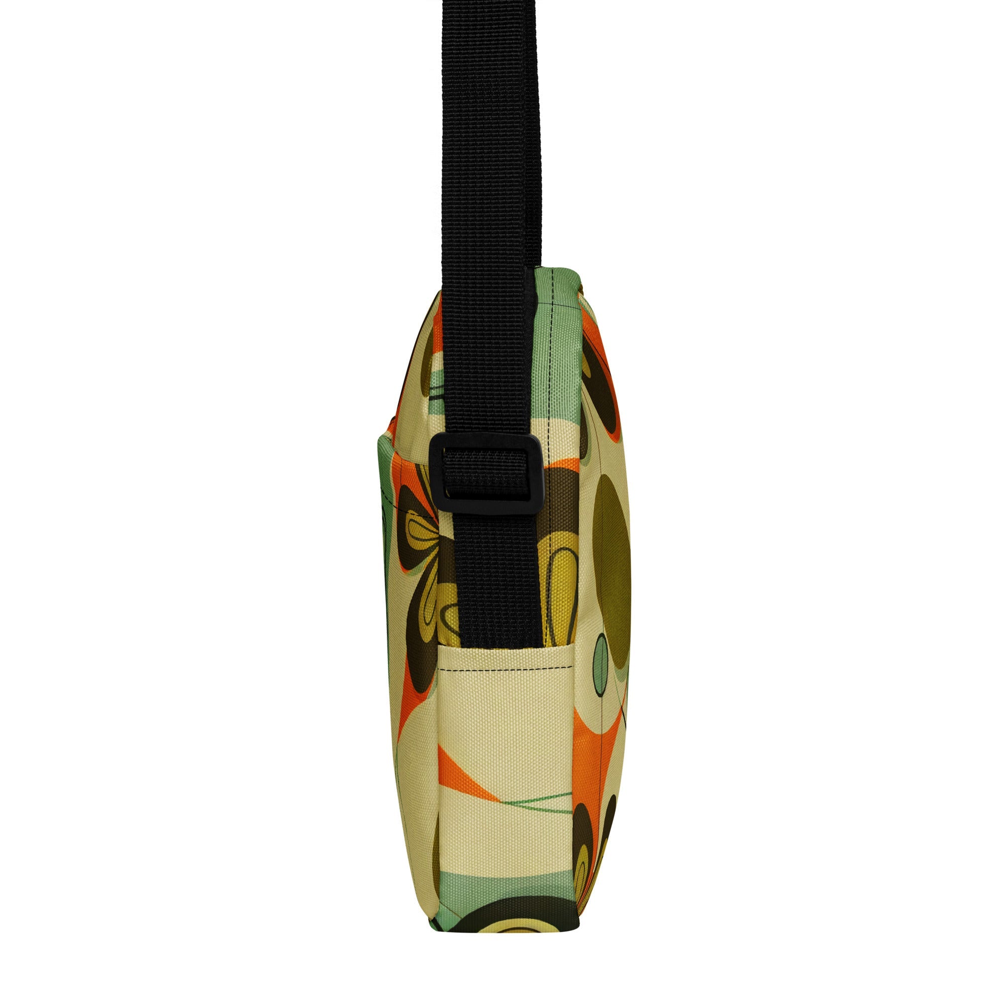 Kate McEnroe New York Groovy 70s Mod Floral Crossbody Bag, Retro Mid Century Modern Sling BagCrossbody Bags8641670_19256