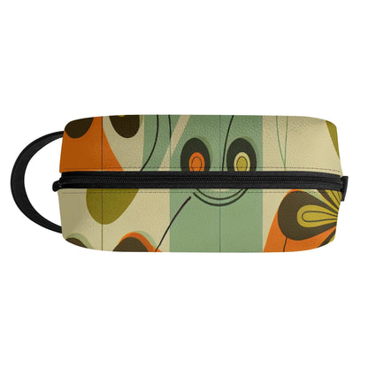 Kate McEnroe New York Groovy 70s Mod Floral Makeup Bag, Retro Mid Century Modern Dopp KitCosmetic &amp; Toiletry BagsWJ2D867W-2