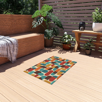 Kate McEnroe New York Groovy 70s Mod Geometric Mid Century Modern Outdoor Patio RugRugs11640553590770667015