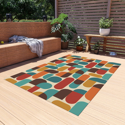 Kate McEnroe New York Groovy 70s Mod Geometric Mid Century Modern Outdoor Patio RugRugs11640553590770667015