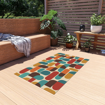 Kate McEnroe New York Groovy 70s Mod Geometric Mid Century Modern Outdoor Patio RugRugs11640553590770667015