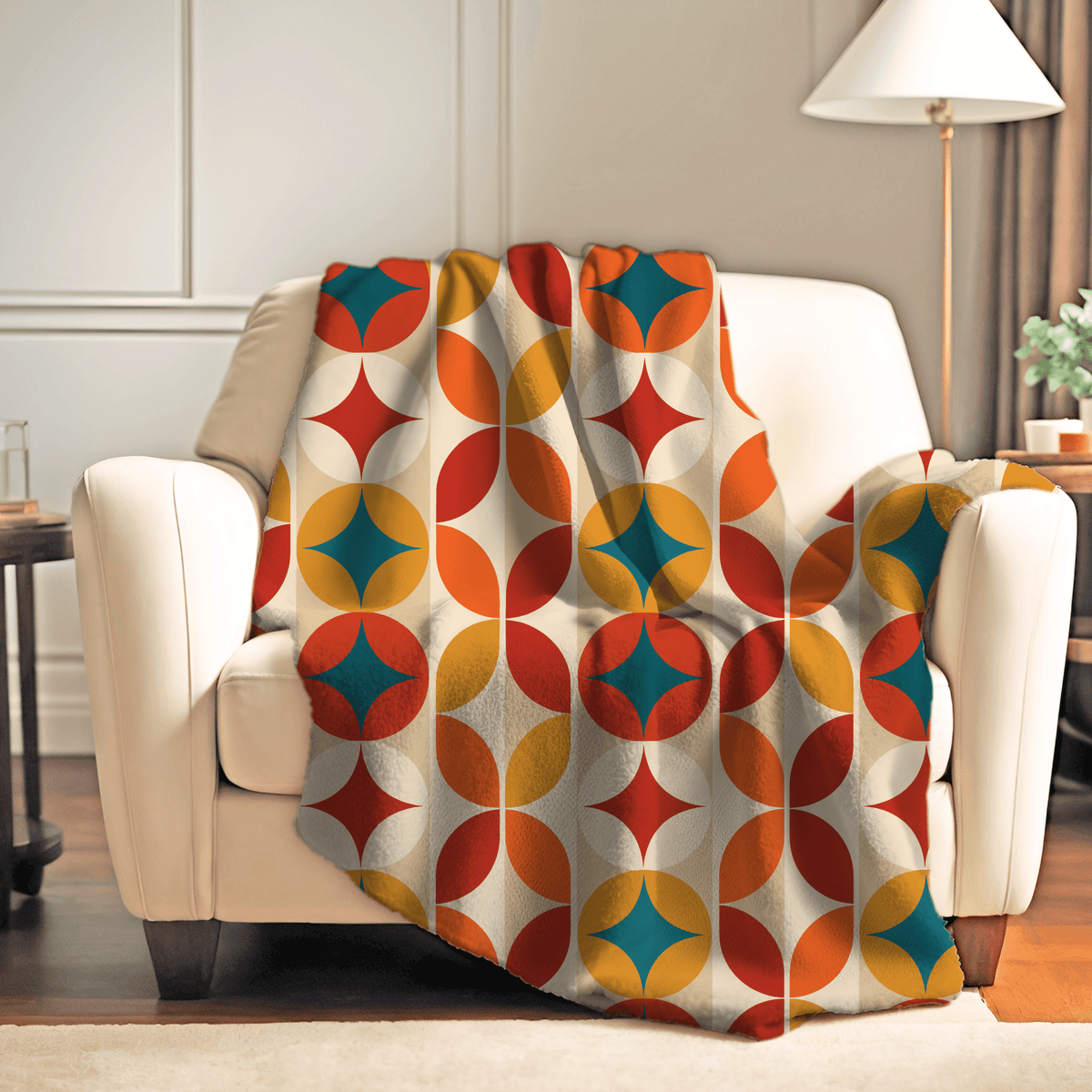 Kate McEnroe New York Groovy 70s Mod Geometric Mid Century Modern Throw BlanketBlankets71090833153232893266