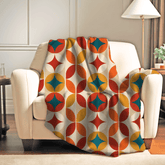 Kate McEnroe New York Groovy 70s Mod Geometric Mid Century Modern Throw BlanketBlankets71090833153232893266
