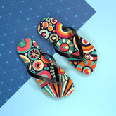 Kate McEnroe New York Groovy 70s Psychedelic Flip Flops, Retro Sunburst Beach SandalsFlip Flops33968940844774856177