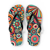 Kate McEnroe New York Groovy 70s Psychedelic Flip Flops, Retro Sunburst Beach SandalsFlip Flops33968940844774856177